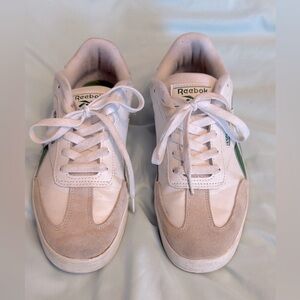 Reebok White and Tan Retro Sneakers